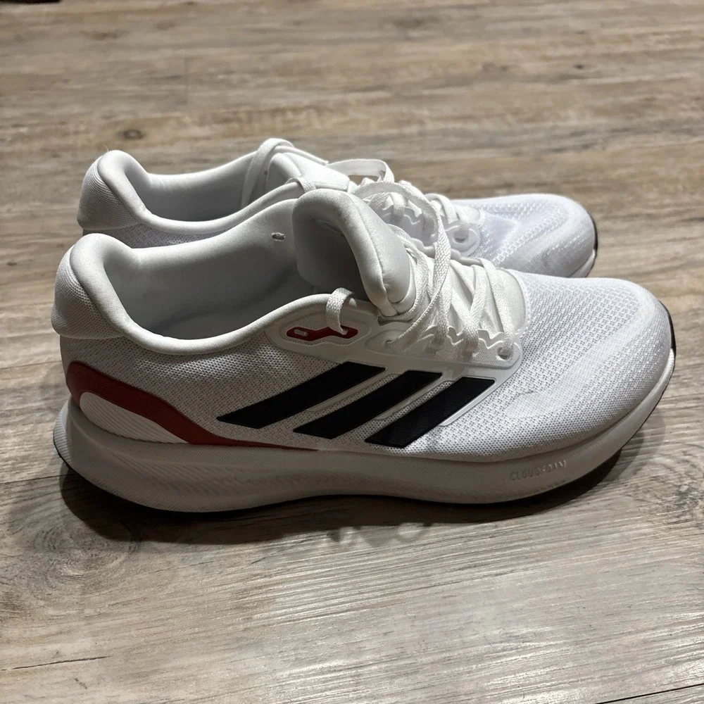 Adidas Men's Run Falcon 5 Sneaker‎ White/Black/Red Size 11 IE0551